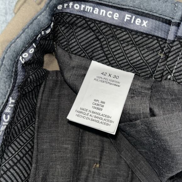 Haggar Cool Right Pant Men 42x30 Khaki Classic Fit Performance Flex Dress Preppy - Picture 5 of 6